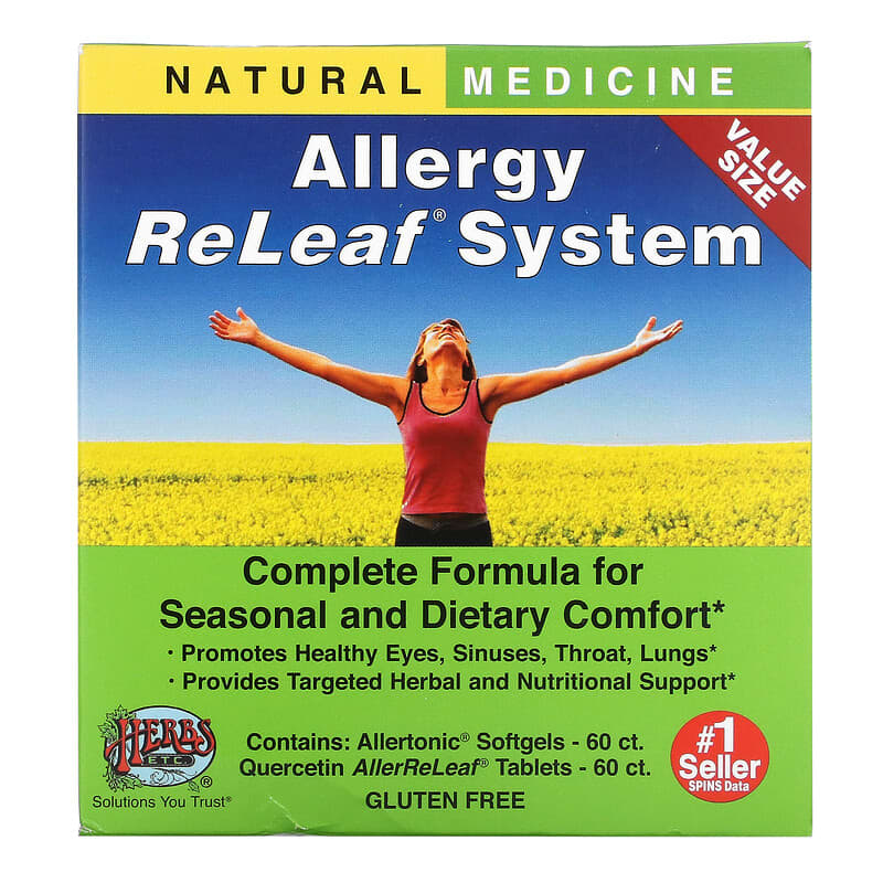 Herbs Etc. Allergy ReLeaf System 2 Bottles 60 Softgels/60 Tablets 1 Herbs Etc. Allergy ReLeaf System 2 Bottles 60 Softgels/60 Tablets 765704750056