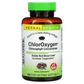 Herbs Etc. ChlorOxygen Chlorophyll Concentrate 120 Fast-Acting Softgels 765704519219