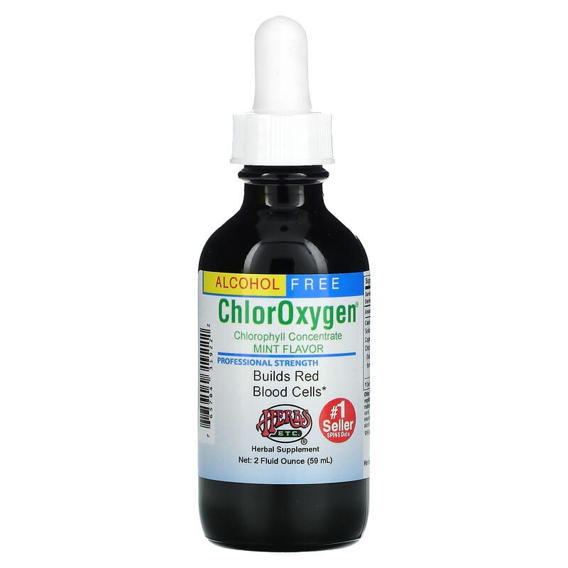 Herbs Etc. ChlorOxygen Chlorophyll Concentrate Alcohol Free Mint Flavor 2 oz (59 ml) 1 Herbs Etc. ChlorOxygen Chlorophyll Concentrate Alcohol Free Mint 2 fl oz (59 ml) 765704319222