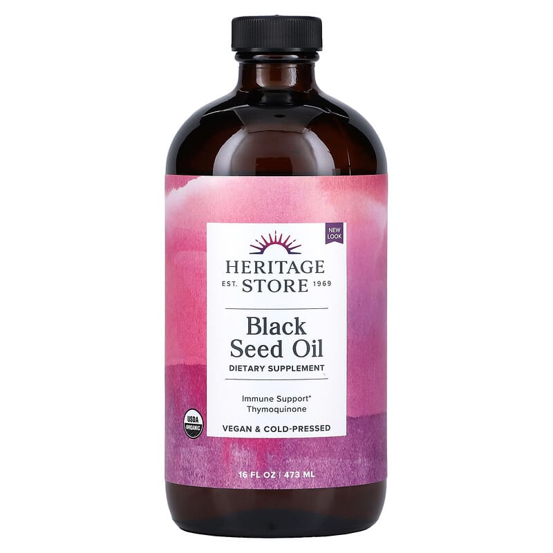 Heritage Store Black Seed Oil 16 fl oz (473 ml) 1 Heritage Store Black Seed Oil 16 fl oz (473 ml) 076970825714