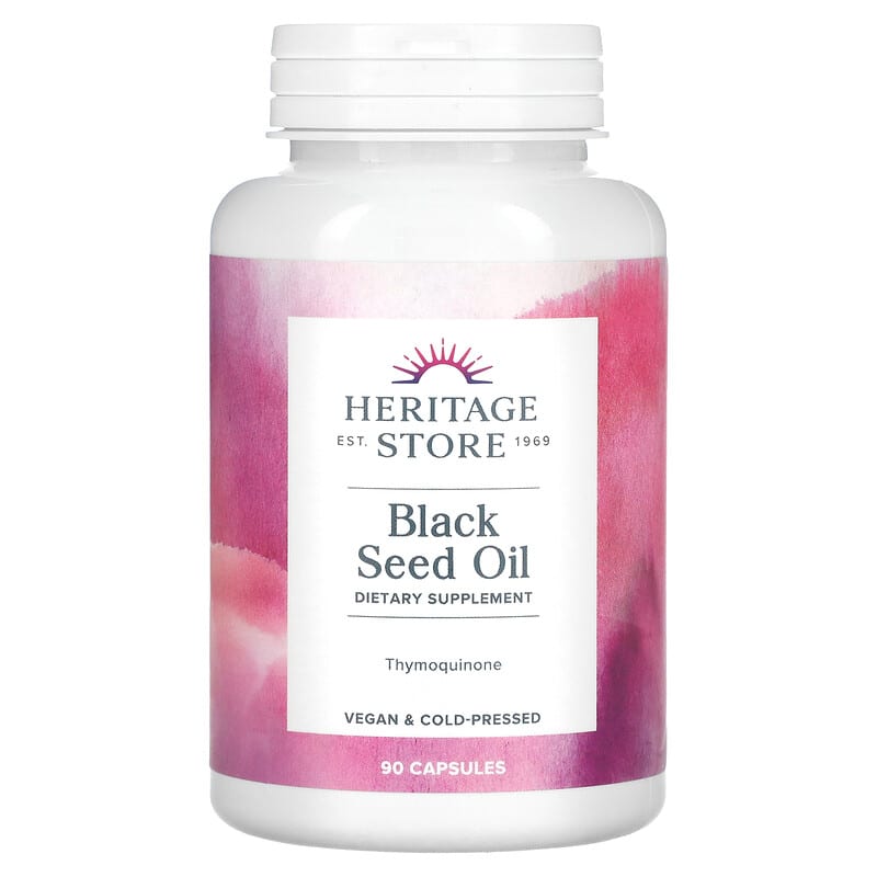 Heritage Store Black Seed Oil 90 Capsules 1 Heritage Store Black Seed Oil 90 Capsules 076970774067