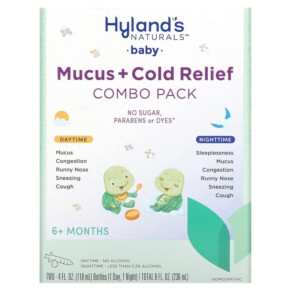 Hyland's Baby Mucus + Cold Relief Combo Pack Daytime/Nighttime 6+ Months 2 Bottles 4 fl oz (118 ml) Each 354973337411