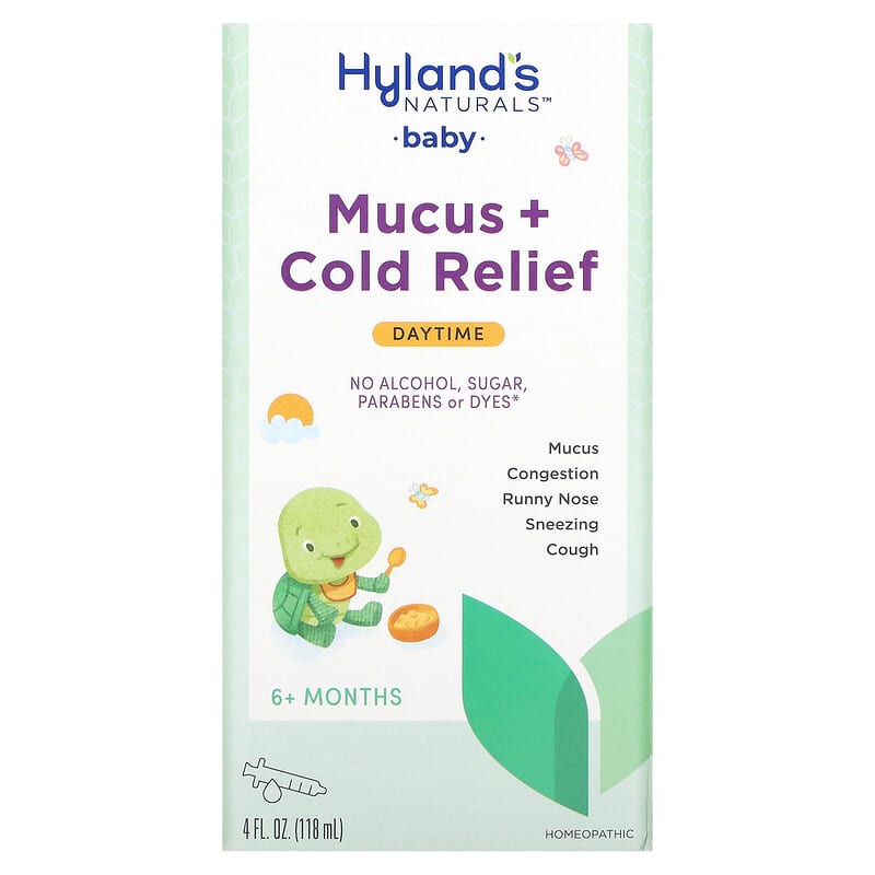 Hyland's Baby Mucus + Cold Relief Daytime Ages 6+ Months 4 fl oz (118 ml) 1 Hyland's Baby Mucus + Cold Relief Daytime Ages 6+ Months 4 fl oz (118 ml) 354973328419