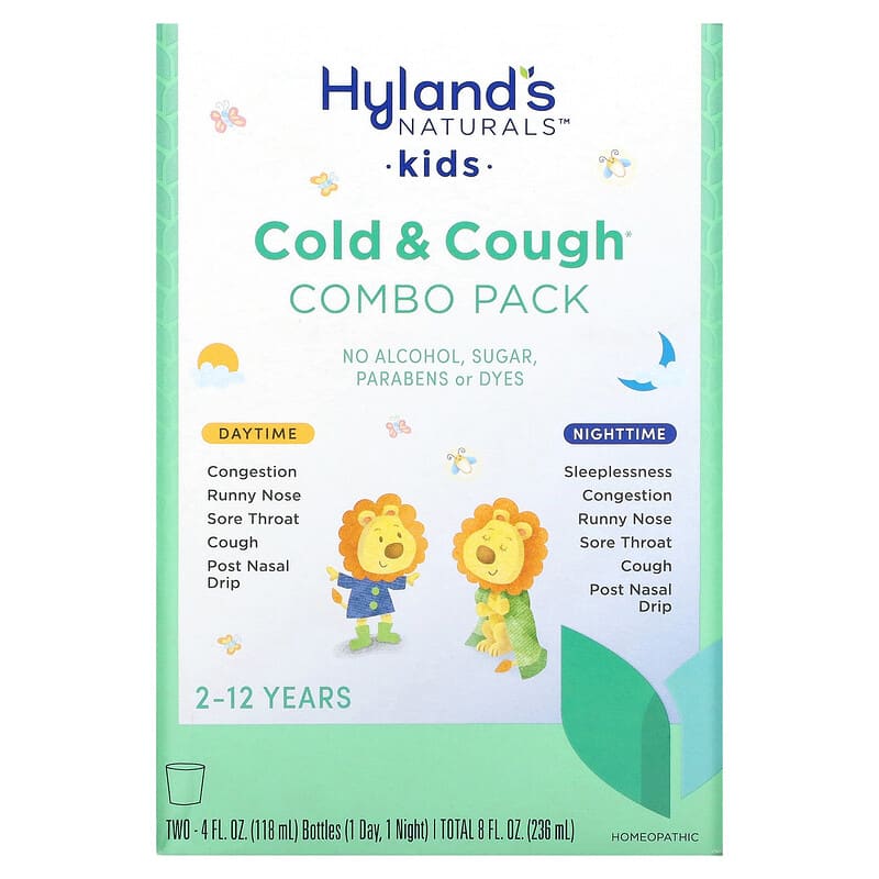 Hyland's Kids Cold & Cough Combo Pack Daytime/Nighttime Age 2-12 Years 2 Bottles 4 fl oz (118 ml) Each 1 Hyland's Kids Cold & Cough Combo Pack Daytime/Nighttime Age 2-12 Years 2 Bottles 4 fl oz (118 ml) Each 354973337817