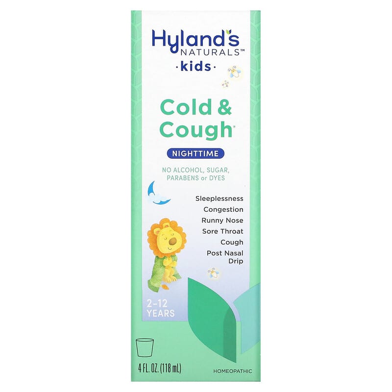 Hyland's Kids Cold & Cough Nighttime Ages 2-12 Unflavored 4 fl oz (118 ml) 1 Hyland's Kids Cold & Cough Nighttime Ages 2-12 Unflavored 4 fl oz (118 ml) 354973337510
