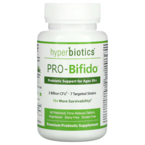 Hyperbiotics PRO-Bifido Probiotic Support for Ages 50+ 60 Time-Release Tablets 9506000113777