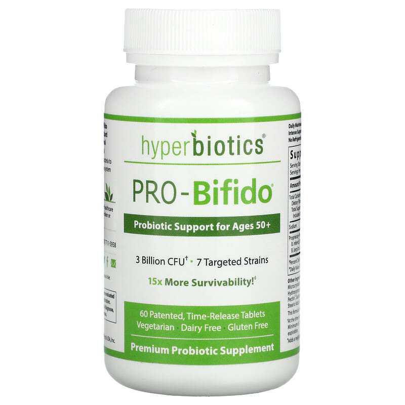 Hyperbiotics PRO-Bifido Probiotic Support for Ages 50+ 60 Time-Release Tablets 1 Hyperbiotics PRO-Bifido Probiotic Support for Ages 50+ 60 Time-Release Tablets 9506000113777
