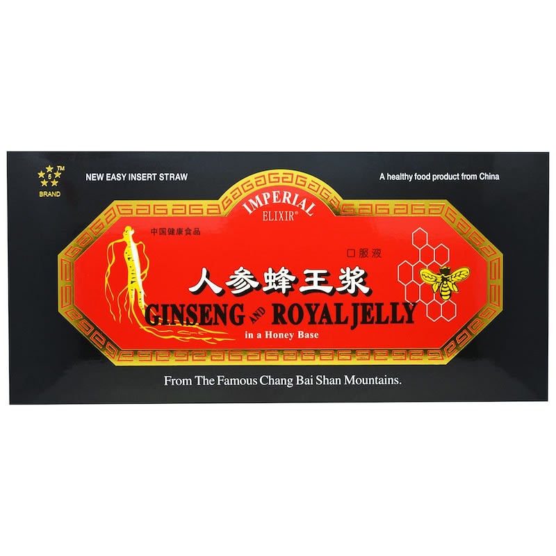 Imperial Elixir Ginseng & Royal Jelly 30 Bottles 0.34 fl oz (10 ml) Each 1 Imperial Elixir Ginseng & Royal Jelly 30 Bottles 0.34 fl oz (10 ml) Each 715783393156