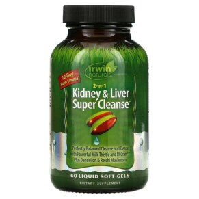 Irwin Naturals 2 in 1 Kidney & Liver Super Cleanse 60 Liquid Soft-Gels 710363594572