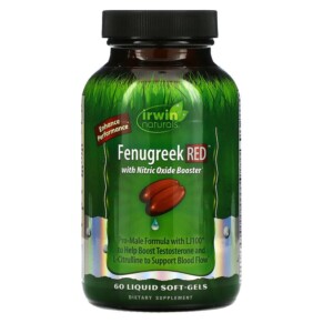 Irwin Naturals Fenugreek RED With Nitric Oxide Booster 60 Liquid Softgels 840081403259