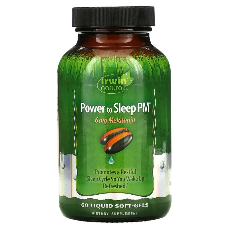 Irwin Naturals Power to Sleep PM 6 mg Melatonin 60 Liquid Soft-Gels 1 Irwin Naturals Power to Sleep PM 60 Liquid Soft-Gels 710363585365