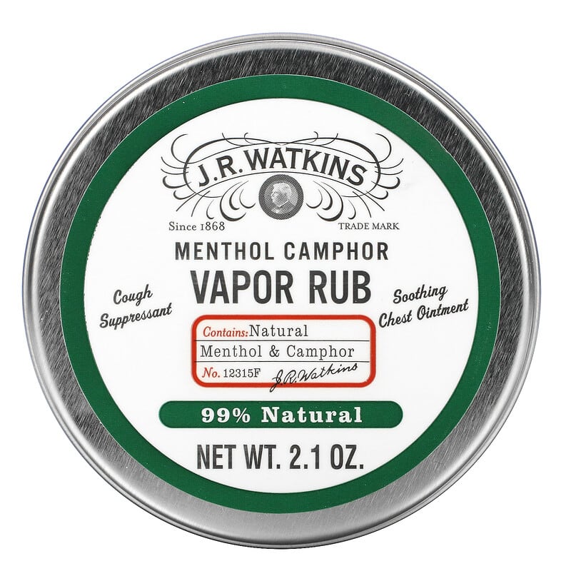 J R Watkins Menthol Camphor Vapor Rub 2.1 oz 1 J R Watkins Menthol Camphor Vapor Rub 2.1 oz 818570008919