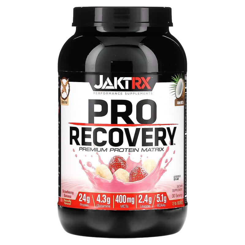 Jakt-RX Pro Recovery Premium Protein Matrix Strawberry Banana 2 lb (908 g) 1 Jakt-RX Pro Recovery Premium Protein Matrix Strawberry Banana 2 lb (908 g) 629046954056