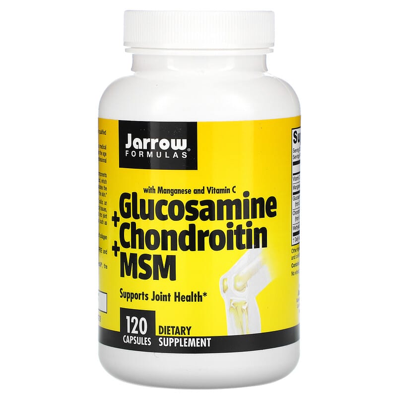 Jarrow Formulas Glucosamine + Chondroitin + MSM with Manganese and Vitamin C 120 Capsules 1 Jarrow Formulas Glucosamine + Chondroitin + MSM with Manganese and Vitamin C 120 Capsules 790011190233