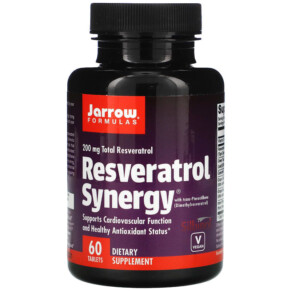 Jarrow Formulas Resveratrol Synergy 200 mg Total Resveratrol 60 Tablets 790011140832