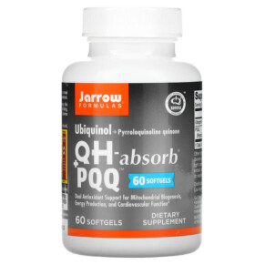 Jarrow Formulas Ubiquinol QH-Absorb + PQQ 60 Softgels 790011060284