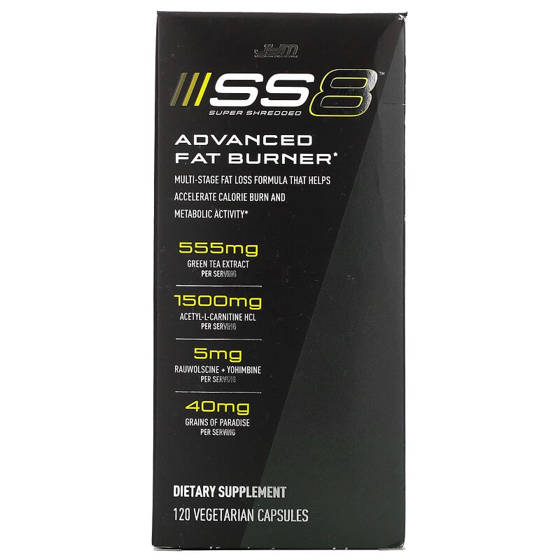 JYM Supplement Science SS8 Super Shredded Advanced Fat Burner 120 Vegetarian Capsules 1 JYM Supplement Science SS8 Super Shredded Advanced Fat Burner 120 Vegetarian Capsules 817047021437