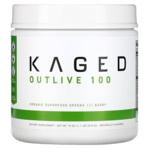 Kaged Outlive 100 Organic Superfood Greens Berry 1.1 lb (510 g) 850015107504