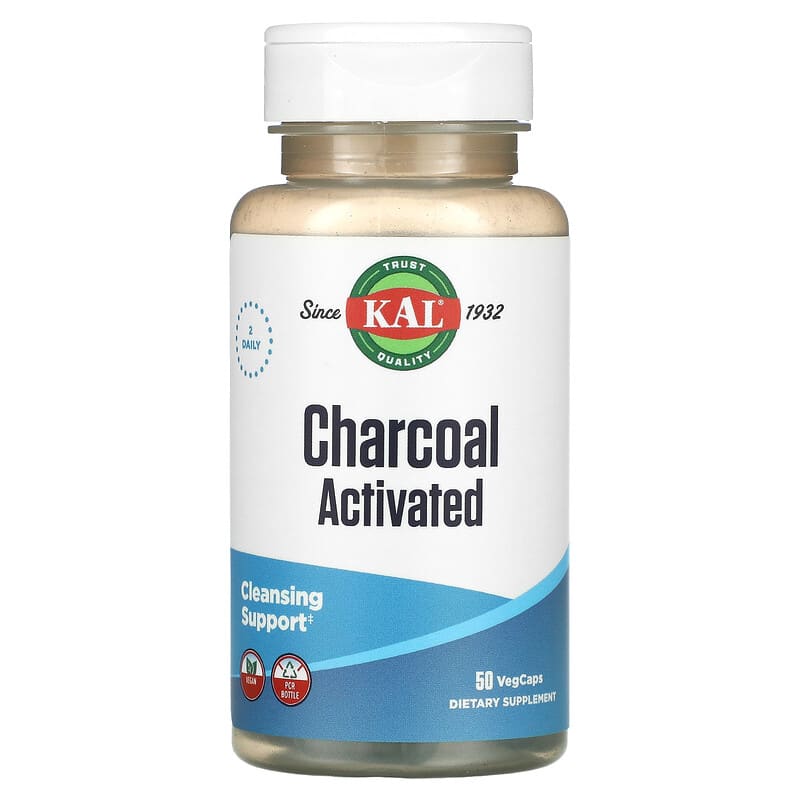 KAL Charcoal Activated 50 VegCaps 1 KAL Charcoal Activated 50 VegCaps 021245586050