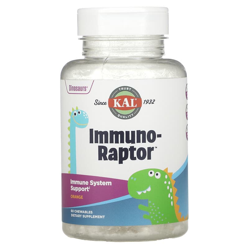 KAL Dinosaurs Immuno-Raptor Orange 60 Chewables 1 KAL Dinosaurs Immuno-Raptor Orange 60 Chewables 021245808244