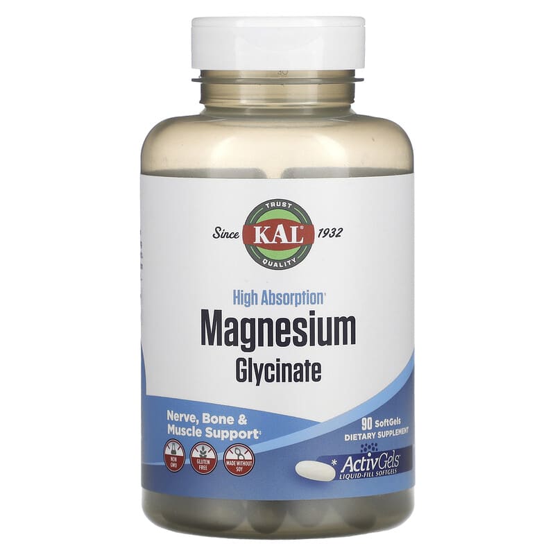 KAL High Absorption Magnesium Glycinate 90 SoftGels 1 KAL High Absorption Magnesium Glycinate 90 SoftGels 021245618799