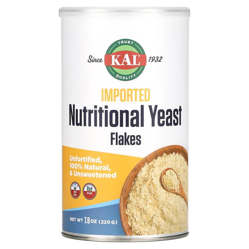 KAL Imported Nutritional Yeast Fine Flakes 7.8 oz (220 g) 1 KAL Imported Nutritional Yeast Flakes Unsweetened 7.8 oz (220 g) 021245382843