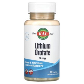 KAL Lithium Orotate 5 mg 120 VegCaps 021245863311