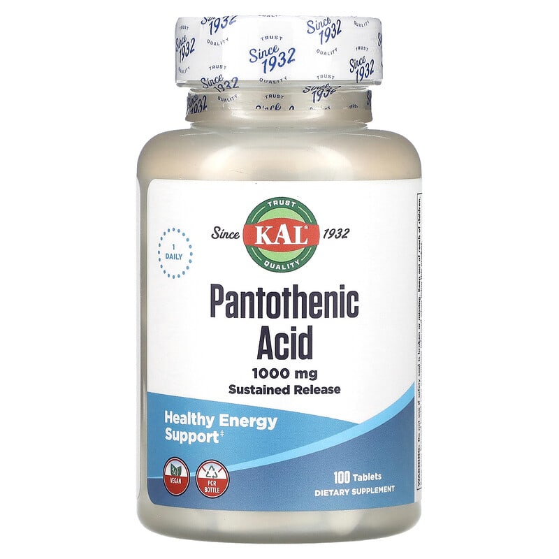 KAL Pantothenic Acid 1000 mg 100 viên 1 KAL Pantothenic Acid 1.000 mg 100 Tablets 021245839101