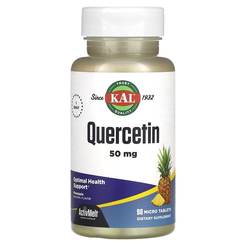 KAL Quercetin Pineapple 50 mg 90 Micro Tablets 1 KAL Quercetin Pineapple 50 mg 90 Micro Tablets 021245109068