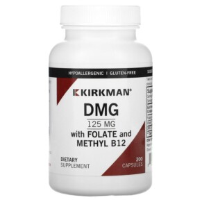 Kirkman Labs DMG with Folate and Methyl B12 125 mg 200 Capsules 812325021000