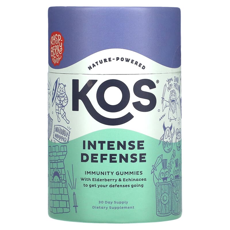 KOS Intense Defense Immunity Gummies Raspberry 30 Gummies 1 KOS Intense Defense Immunity Gummies Raspberry 30 Gummies 850015510311