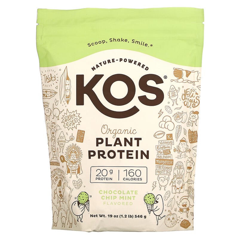 KOS Organic Plant Protein Chocolate Chip Mint 1.2 lb (546 g) 1 KOS Organic Plant Protein Chocolate Chip Mint 1.2 lb (546 g) 850015510885