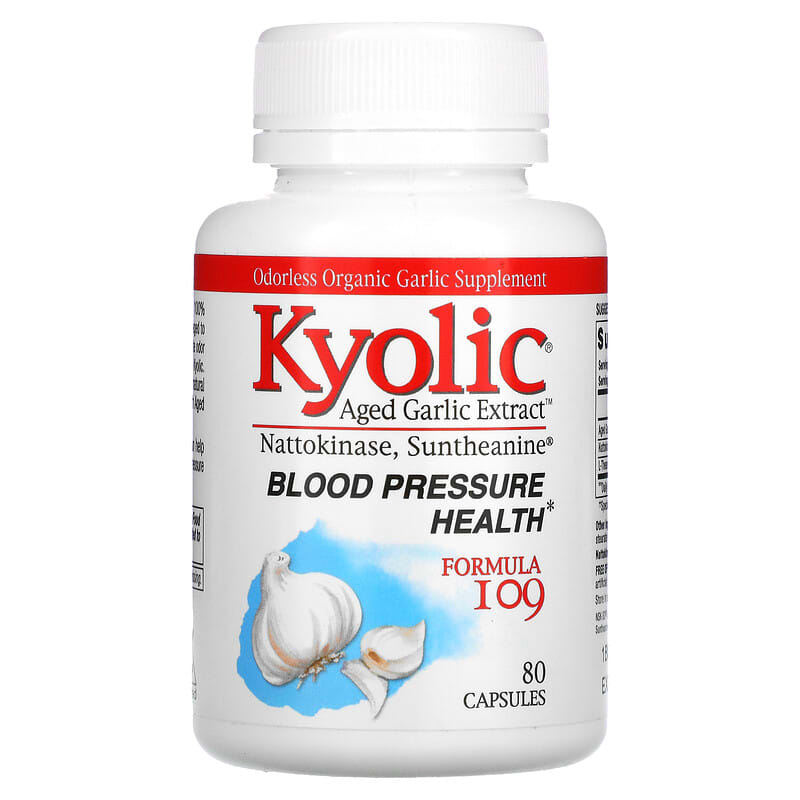 Kyolic Aged Garlic Extract Blood Pressure Health Formula 109 80 Capsules 1 Kyolic Aged Garlic Extract Blood Pressure Health Formula 109 80 Capsules 023542109413