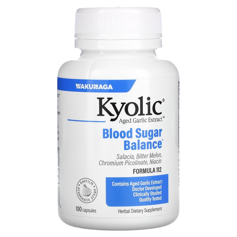 Kyolic Aged Garlic Extract Blood Sugar Balance 100 Capsules 1 Kyolic Aged Garlic Extract Blood Sugar Balance 100 Capsules 023542112413