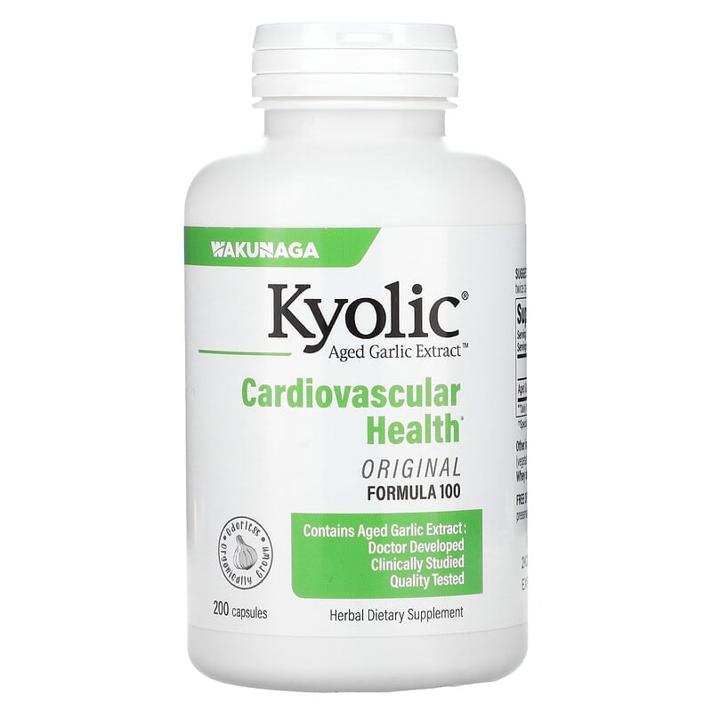 Kyolic Aged Garlic Extract Cardiovascular Health Original Formula 100 200 Capsules 1 Kyolic Aged Garlic Extract Cardiovascular Health Original Formula 100 200 Capsules 023542100427