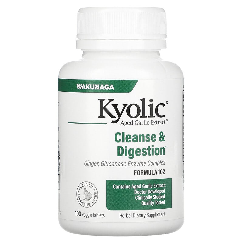 Kyolic Aged Garlic Extract Cleanse & Digestion Formula 102 100 Veggie Tablets 1 Kyolic Aged Garlic Extract Cleanse & Digestion Formula 102 100 Veggie Tablets 023542102315