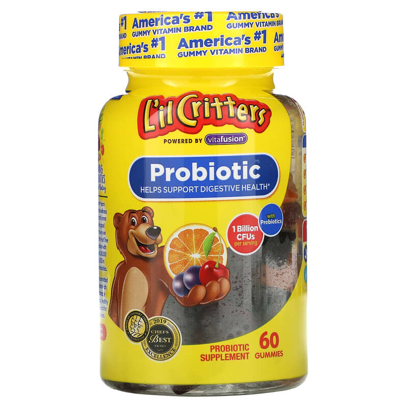 L'il Critters Probiotic With Prebiotics Cherry Orange & Grape Flavor 1 Billion CFUs 60 Gummies 1 L'il Critters Probiotic With Prebiotics Cherry Orange & Grape Flavor 1 Billion CFUs 60 Gummies 027917001197
