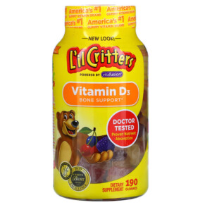 L'il Critters Vitamin D3 Bone Support Natural Fruit 190 Gummies 027917015873