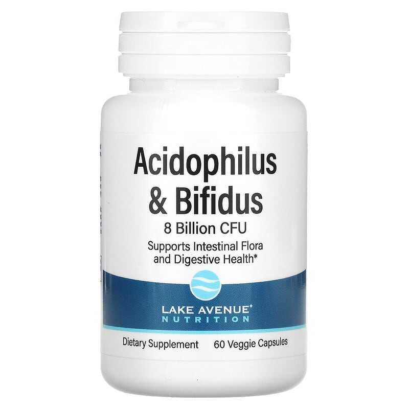 Lake Avenue Nutrition Acidophilus and Bifidus Probiotic Blend 8 Billion CFU 60 Veggie Capsules 1 Lake Avenue Nutrition Acidophilus and Bifidus Probiotic Blend 8 Billion CFU 60 Veggie Capsules 898220014125