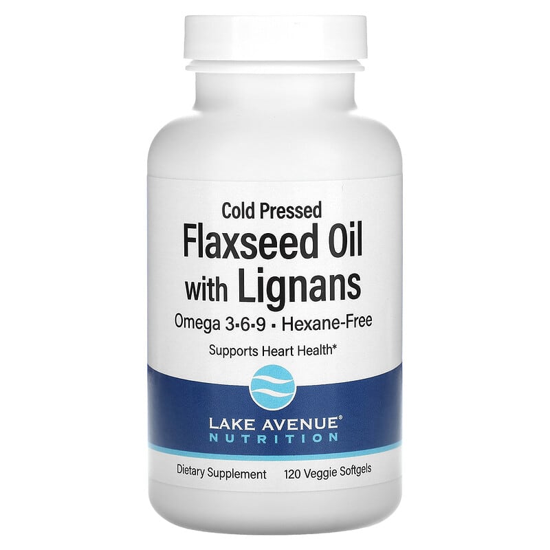 Lake Avenue Nutrition Cold Pressed Flaxseed Oil with Lignans 120 Veggie Softgels 1 Lake Avenue Nutrition Cold Pressed Flaxseed Oil with Lignans 120 Veggie Softgels 898220015450
