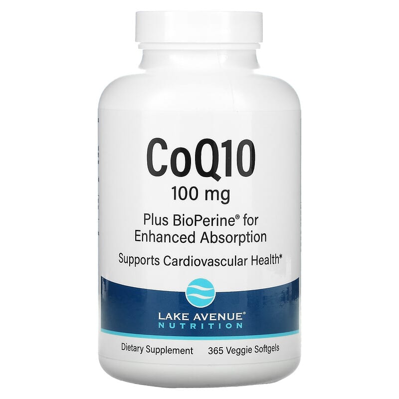 Lake Avenue Nutrition CoQ10 Plus Bioperine 100 mg 365 Veggie Softgels 1 Lake Avenue Nutrition CoQ10 Plus Bioperine 100 mg 365 Veggie Softgels 898220017799