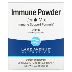 Lake Avenue Nutrition Immune Powder Drink Mix Orange 20 Packets 0.36 oz (10.3 g) Each 898220020966