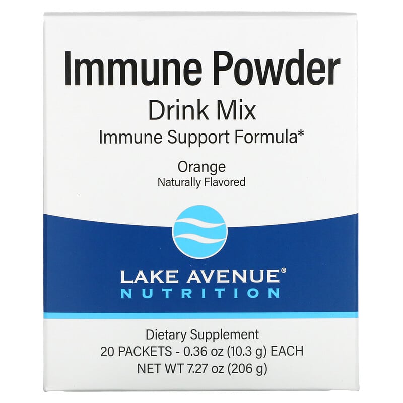 Lake Avenue Nutrition Immune Powder Drink Mix Orange 20 Packets 0.36 oz (10.3 g) Each 1 Lake Avenue Nutrition Immune Powder Drink Mix Orange 20 Packets 0.36 oz (10.3 g) Each 898220020966