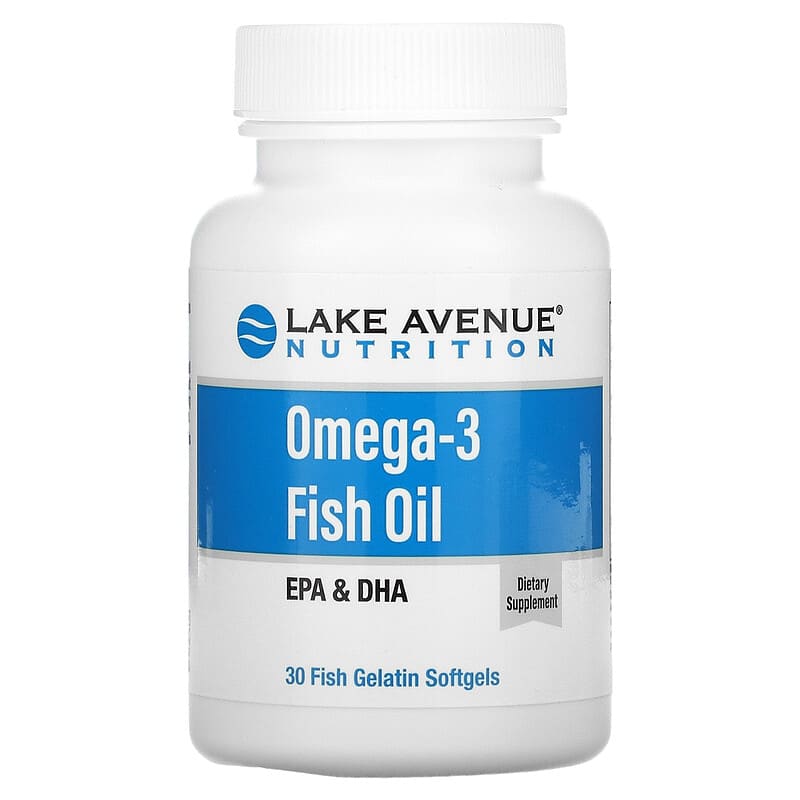 Lake Avenue Nutrition Omega-3 Fish Oil 1250 mg 30 Fish Gelatin Softgels 1 Lake Avenue Nutrition Omega-3 Fish Oil 1250 mg 30 Fish Gelatin Softgels 898220018611