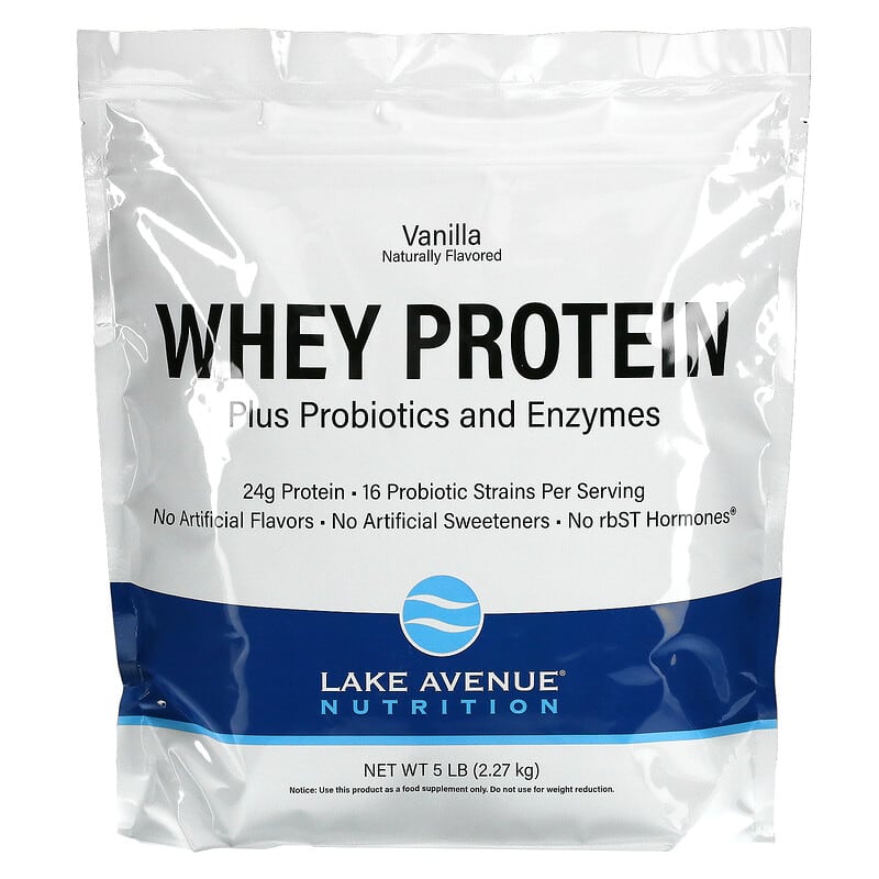 Lake Avenue Nutrition Whey Protein + Probiotics Vanilla Flavor 5 lb (2.27 kg) 1 Lake Avenue Nutrition Whey Protein + Probiotics Vanilla Flavor 5 lb (2.27 kg) 898220014330