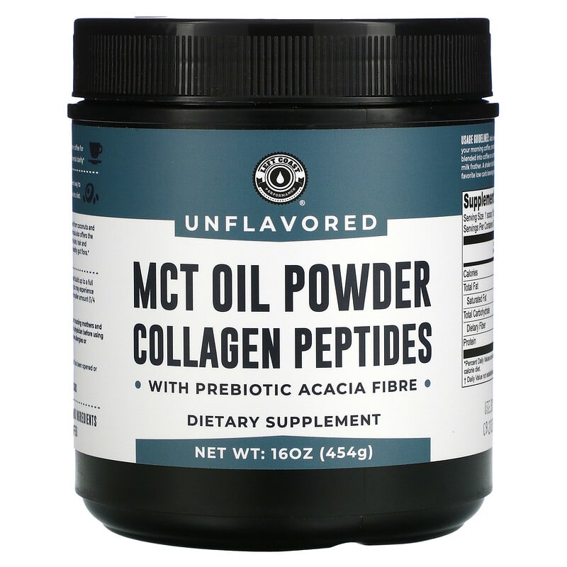 Left Coast Performance MCT Oil Powder Collagen Peptides with Prebiotic Acacia Fibre Unflavored 16 oz (454 g) 1 Left Coast Performance MCT Oil Powder Collagen Peptides with Prebiotic Acacia Fibre Unflavored 16 oz (454 g) 644216979981