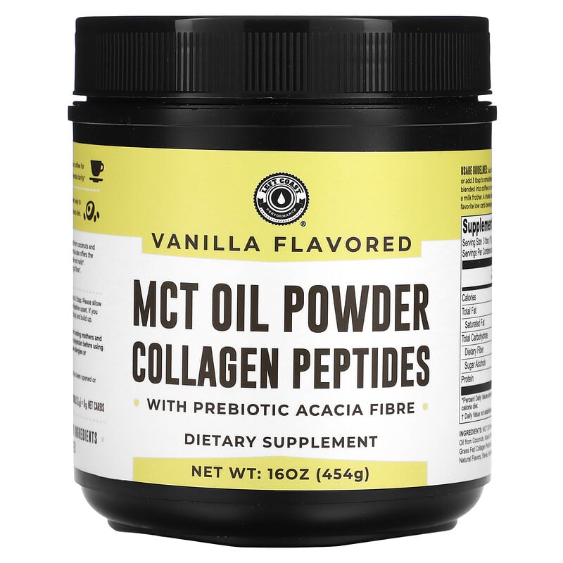 Left Coast Performance MCT Oil Powder Collagen Peptides with Prebiotic Acacia Fibre Vanilla 16 oz (454 g) 1 Left Coast Performance MCT Oil Powder Collagen Peptides with Prebiotic Acacia Fibre Vanilla 16 oz (454 g) 644216979288