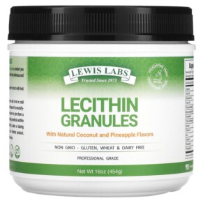Lewis Labs Lecithin Granules Natural Coconut and Pineapple 16 oz (454 g) 042515435144
