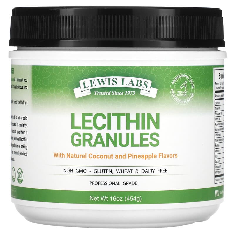 Lewis Labs Lecithin Granules Natural Coconut and Pineapple 16 oz (454 g) 1 Lewis Labs Lecithin Granules Natural Coconut and Pineapple 16 oz (454 g) 042515435144