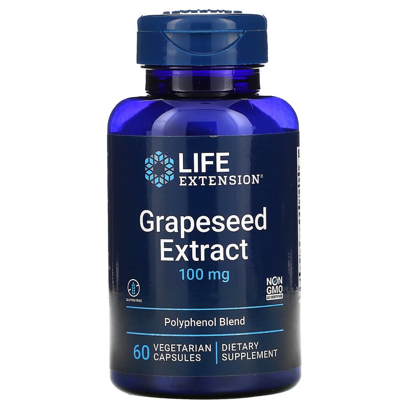 Life Extension Grapeseed Extract 100 mg 60 Vegetarian Capsules 1 Life Extension Grapeseed Extract 100 mg 60 Vegetarian Capsules 737870221166